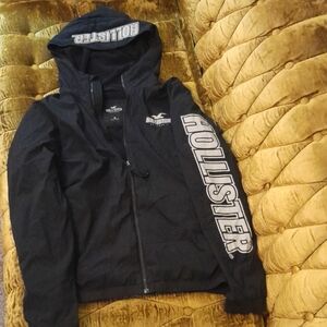 Hollister Black Logo Windbreaker Hoodie